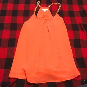 Coral razorback tank top